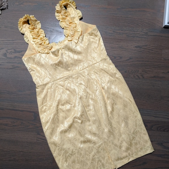 Yellow Ruffle Cocktail Dress! - Picture 3 of 4